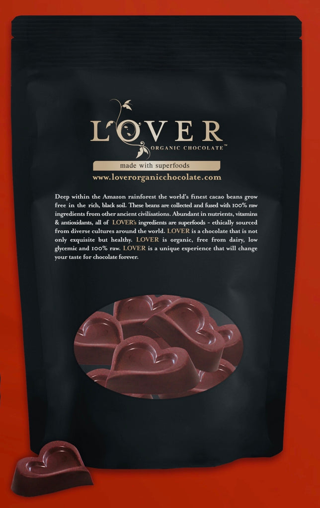 Lover Organic Chocolate Eco Refill Bags | Heart Pieces w/ Superfoods - Refill Your Tin - 5.5oz / 155g