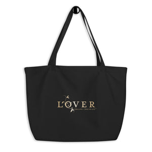 Lover Organic Eco Tote Bag (Black/Oyster) Go Large!